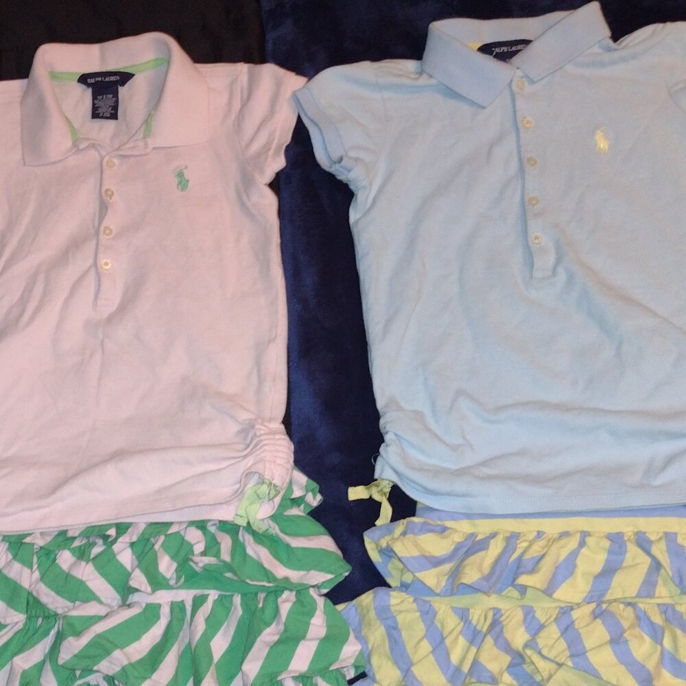 Sold!!! Ralph Lauren Polo Little Girls Polo Shirt & Skirt Sets Bundle